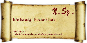 Nádasdy Szabolcs névjegykártya