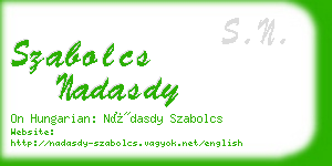 szabolcs nadasdy business card